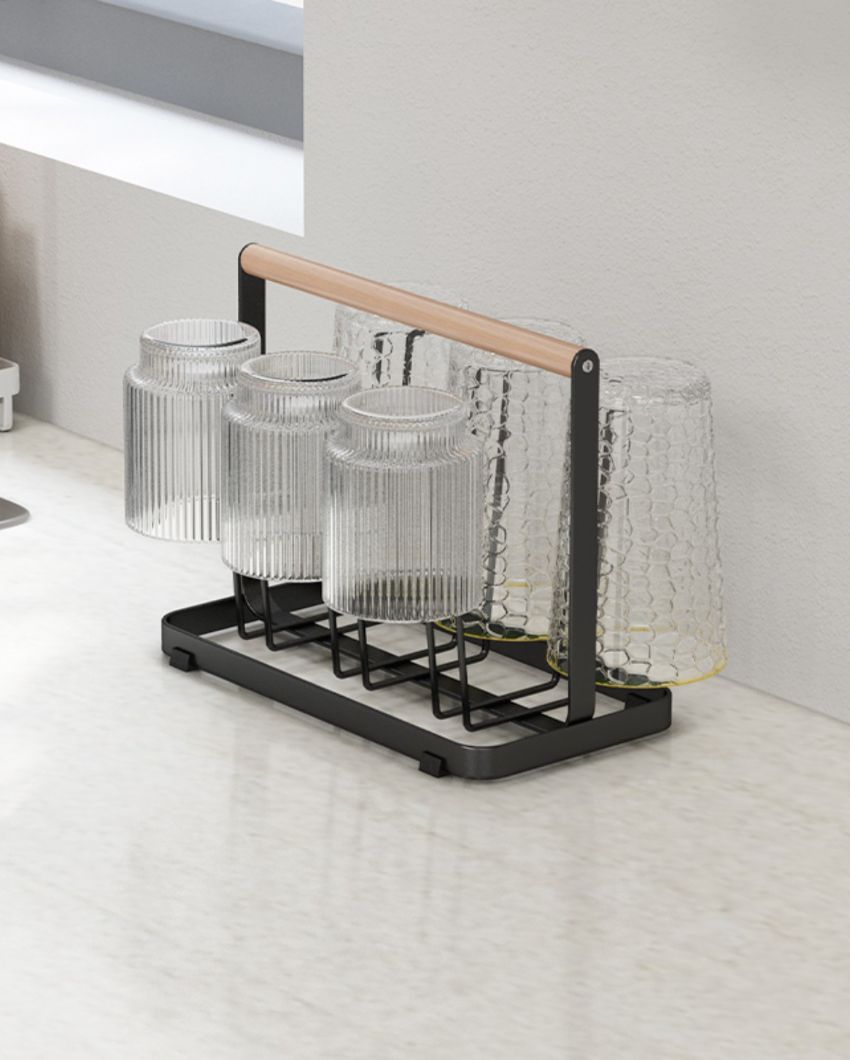 Premium Glass Holder Tray | 10 x 5 x 7 inches