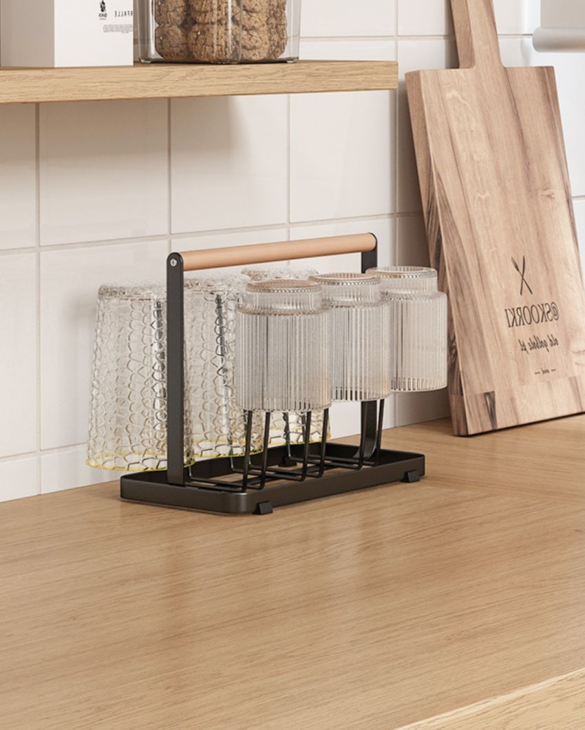 Premium Glass Holder Tray | 10 x 5 x 7 inches