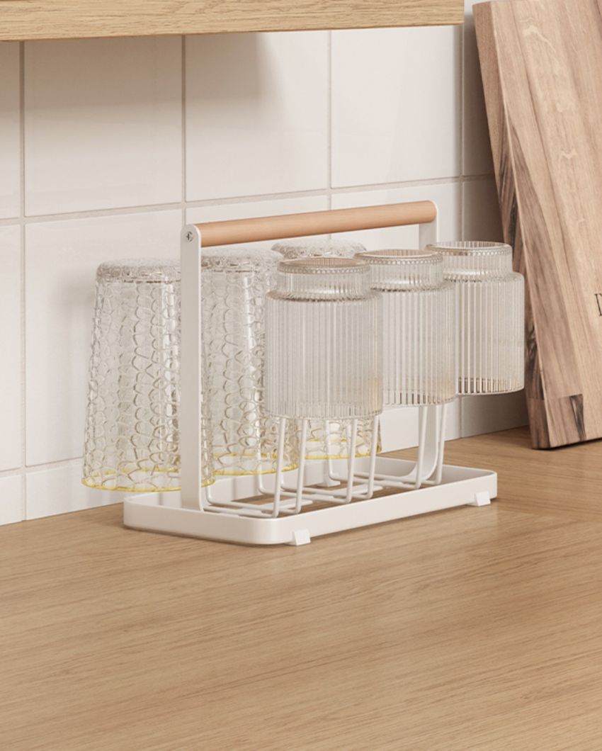 Premium Glass Holder Tray | 10 x 5 x 7 inches