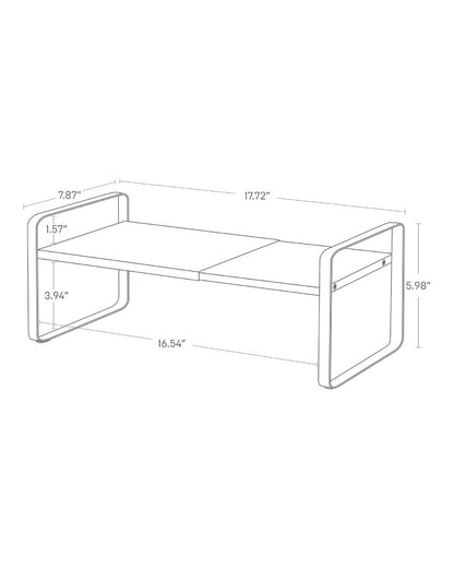 Doubt In Dimension | Adjustable 2-Tier Expandable Kitchen Storage Rack | 18 x 8 x 6 inches