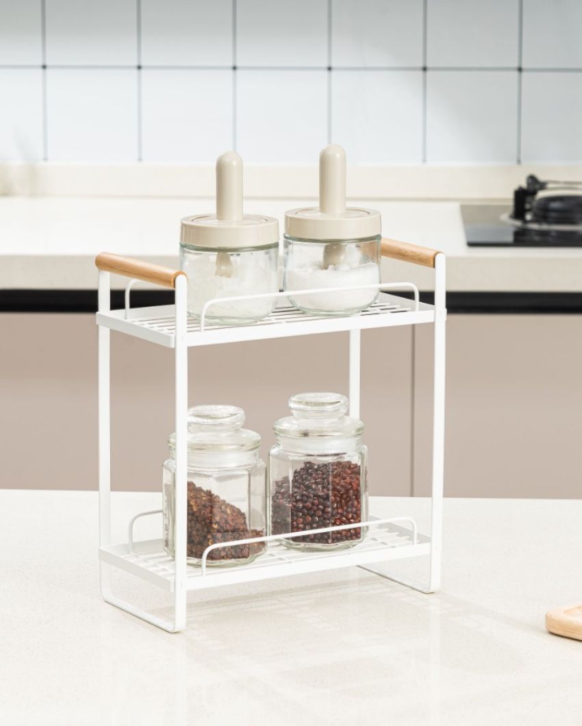 Compact 2-Tier Countertop Organizer Rack | 10 x 5 x 11 inches