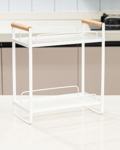 Compact 2-Tier Countertop Organizer Rack | 10 x 5 x 11 inches