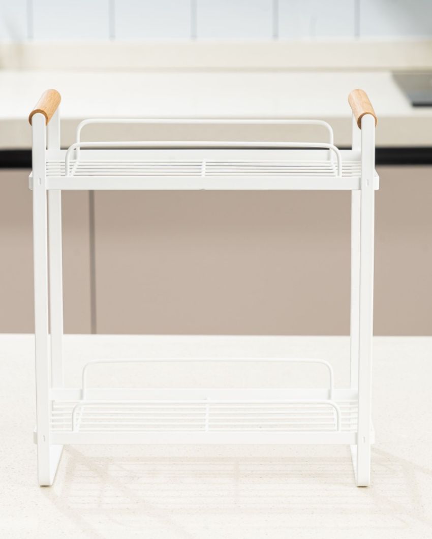 Compact 2-Tier Countertop Organizer Rack | 10 x 5 x 11 inches