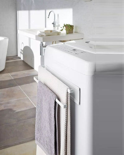 Magnetic Double Metal Tissue & Towel Holder White