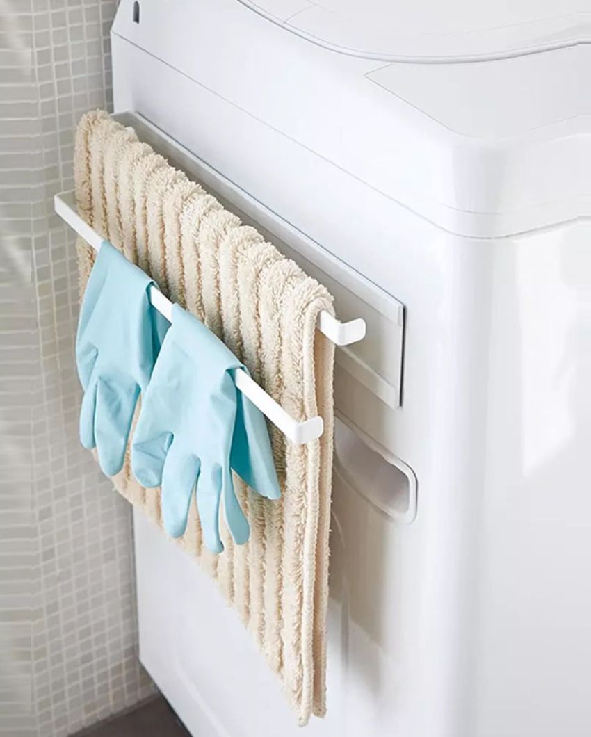 Magnetic Double Metal Tissue & Towel Holder White