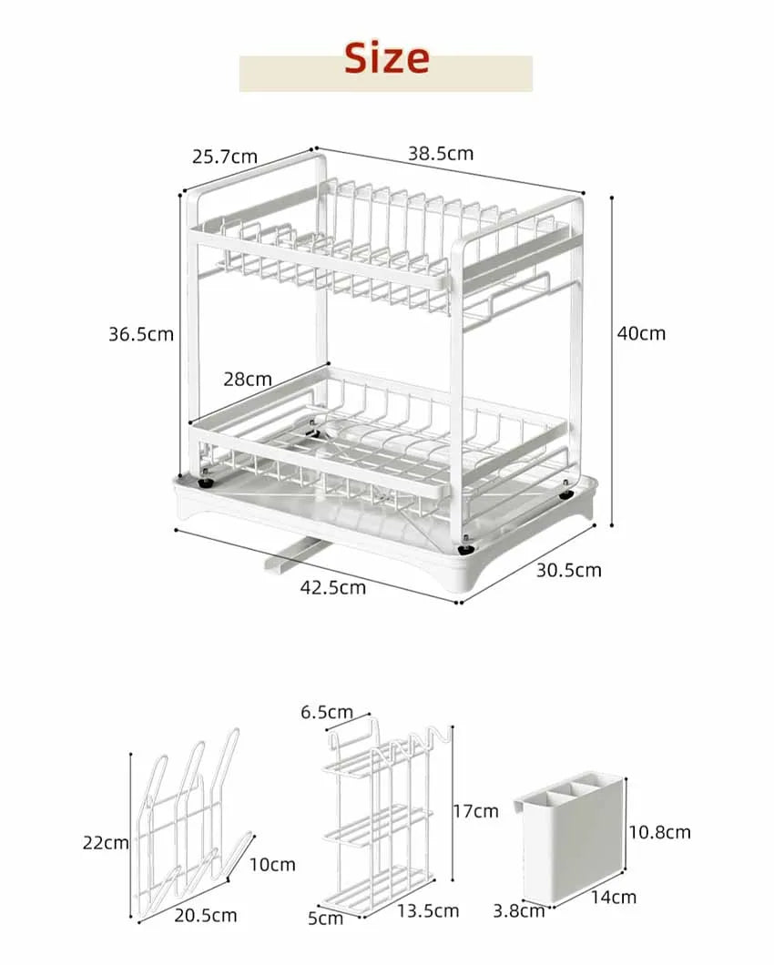 Attractive Metal Double Layer Dish Rack Black