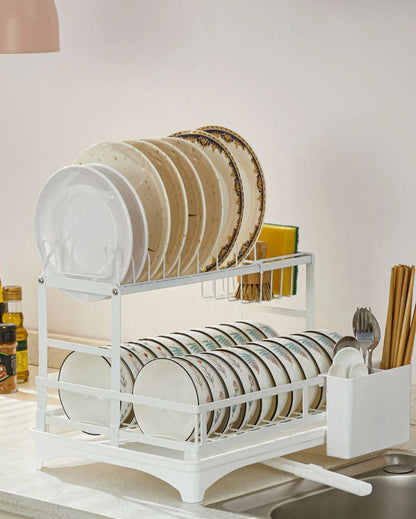 Compact 2-Tier Dish Rack Kitchen Organizer | 19 x 13 x 18 inches