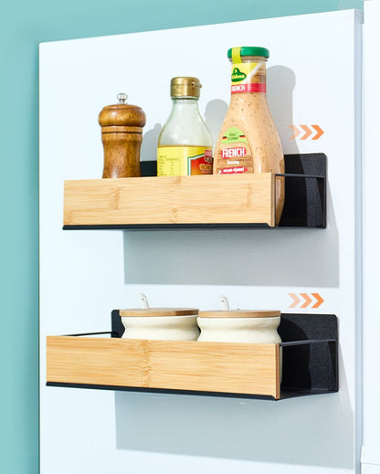 Eco-Friendly Bamboo Magnetic Rack | Set of 2