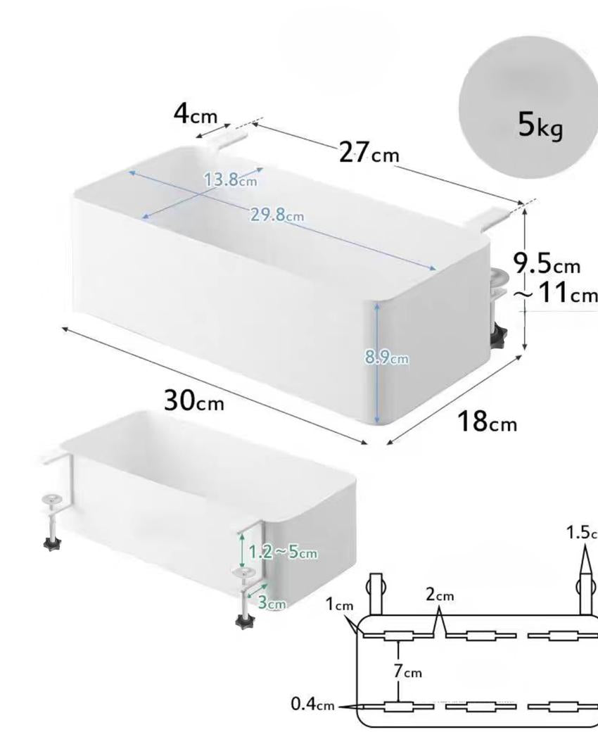 Clutter-Free Hanging Desk Organizer Rack | 12 x 7 x 4 inches