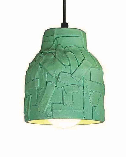 Stunning Emerald Mosaic Pendant Lamp | 9 x 18 inches