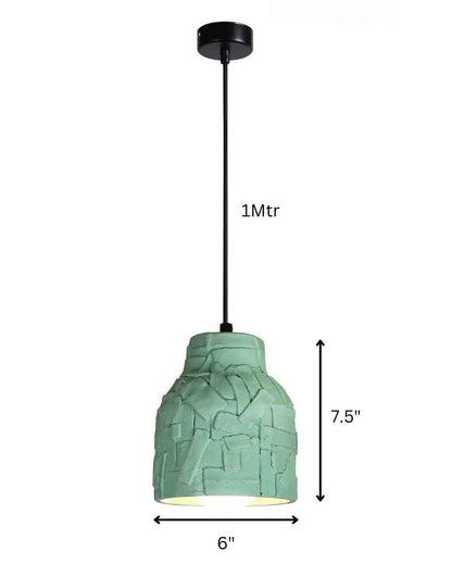 Stunning Emerald Mosaic Pendant Lamp | 9 x 18 inches