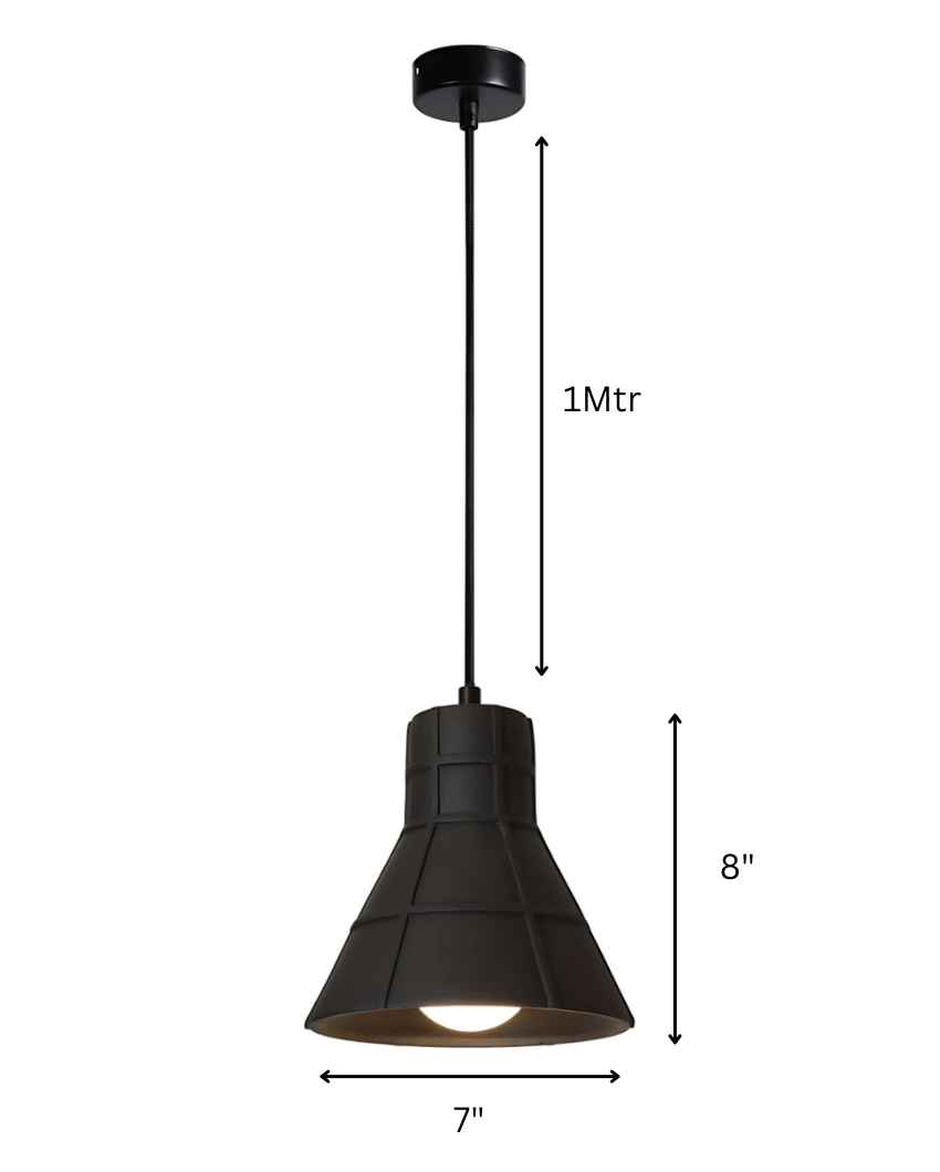 Sleek Modular Noir Cone Pendant Light Lamp | 14 x 21 inches