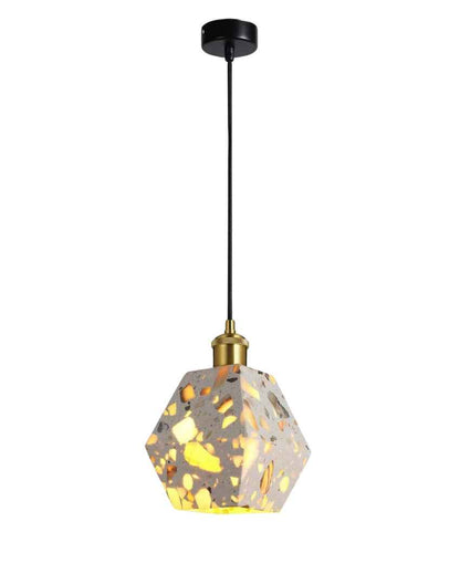 Bold Geometric Terrazzo Pendant Lamp | 6 x 9 inches