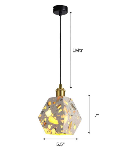 Bold Geometric Terrazzo Pendant Lamp | 6 x 9 inches