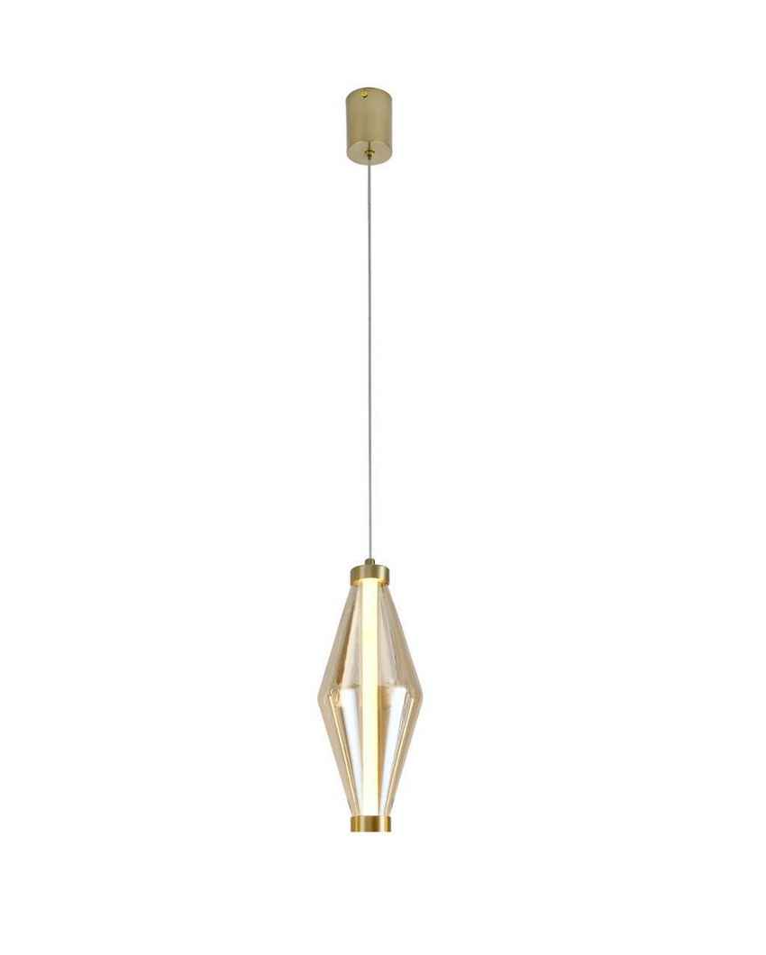 Modern Brass Prism Pendant Light Lamp | 5 x 12 inches