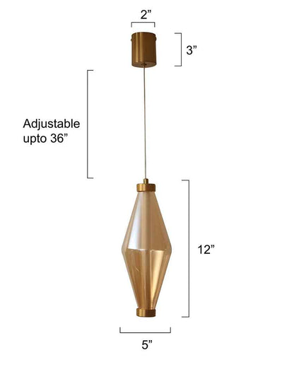 Modern Brass Prism Pendant Light Lamp | 5 x 12 inches