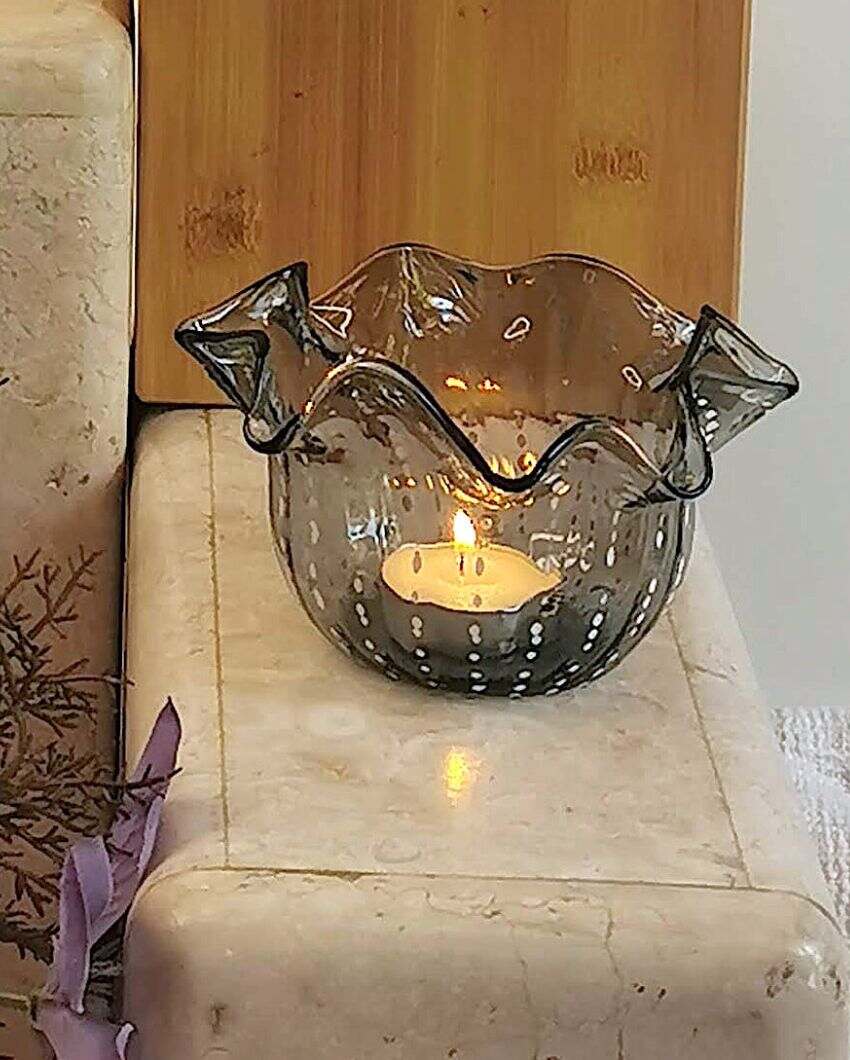 Handblown Glass Aria Votive Tea Light Holder