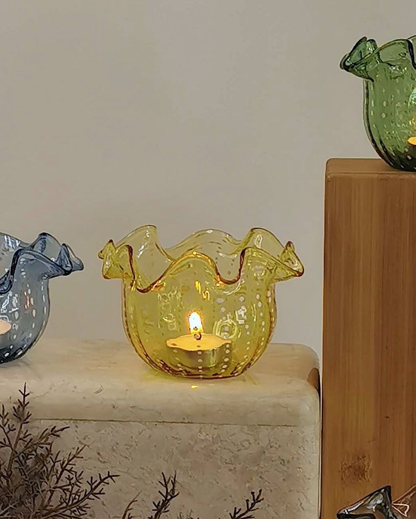 Handblown Glass Aria Votive Tea Light Holder