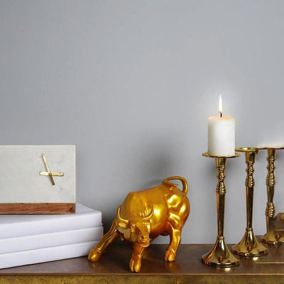 Surreal Resin Gold Bull Showpiece