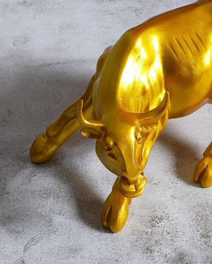 Surreal Resin Gold Bull Showpiece