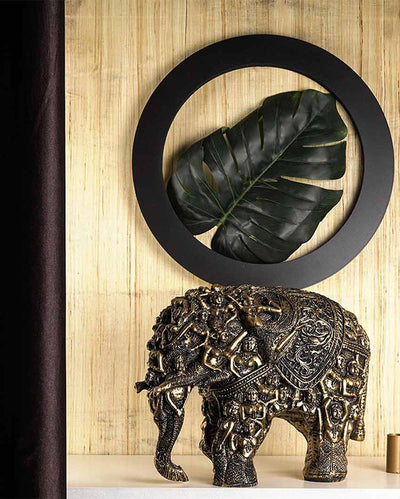 Rusticity Carved Elephant Table Accent Polynesian Showpiece