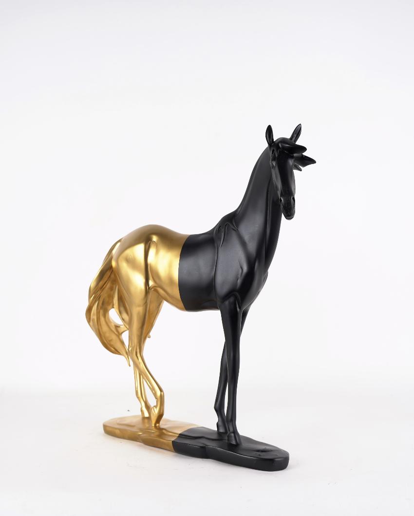 Black & Gold Bold Majestic Horse Showpiece