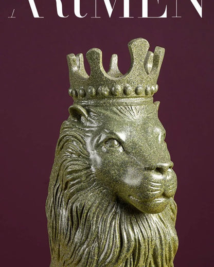 Nordic Minimalist Resin Regal Lion Showpiece