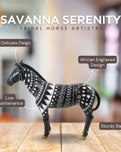 Savanna Serenity Tribal Horse Artistry Black