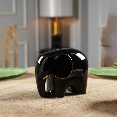 Glossy Guardian Ceramic Elephant