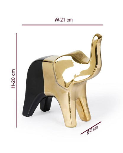 Nordic Elegance Gold Elephant Ceramic Sculpture