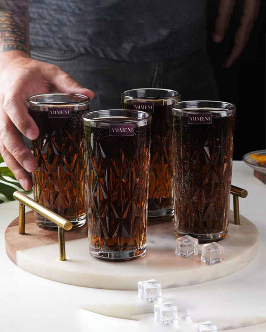 Elevated Etched Highball Glass | Set Of 4