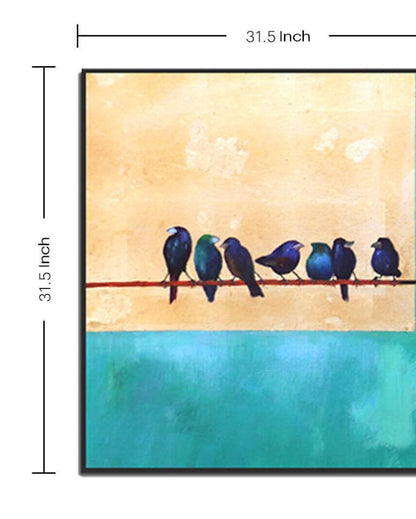 Flock Of Birds Groove Canvas Wall Painting | 24 x 24 inches , 32 x 32 inches