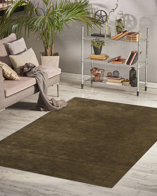 Chocolate Wool Arizona Hand Woven Carpet | 5x3, 6x4, 8x5 ft 5 x 3 ft