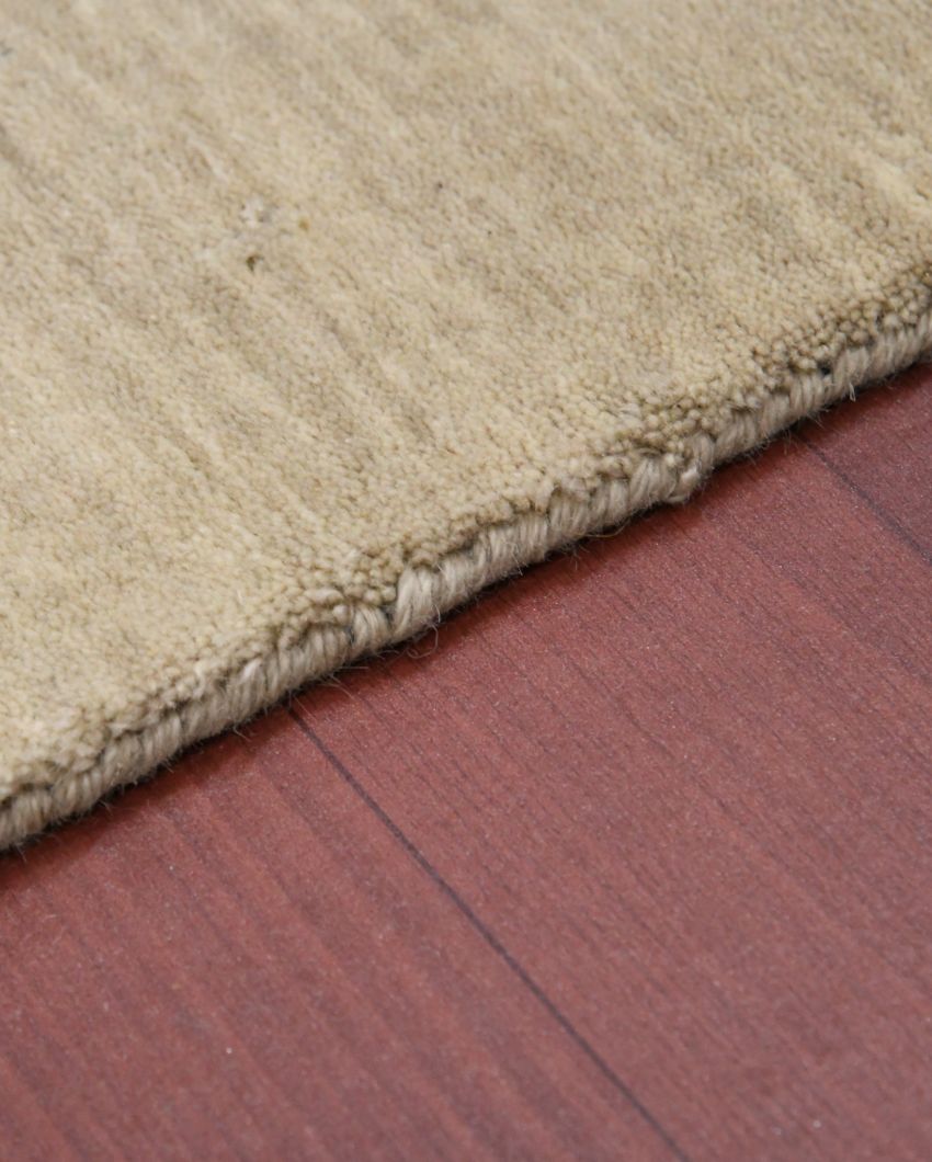 Jaipur Ivory Wool Arizona Hand Woven Carpet | 5x3, 6x4, 8x5 ft 5 x 3 ft
