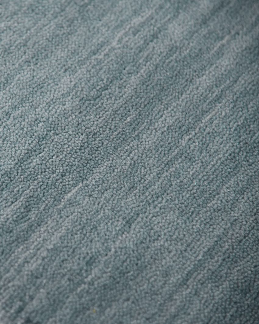 Polo Blue Wool Arizona Hand Woven Carpet |5x3, 6x4, 8x5 ft 5 x 3 ft