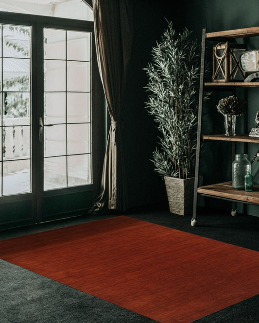 Red Wool Arizona Hand Woven Carpet | 5x3, 6x4, 8x5 ft 5 x 3 ft