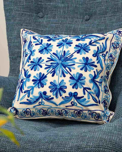 Elegant Bliss Aari Embroidered Cushion Covers | Set of 2 | 16 x 16 inches