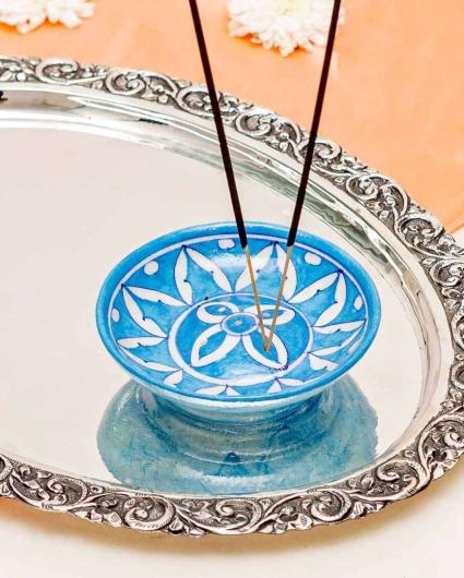 Blue Pottery Multani Incense Stick Stand