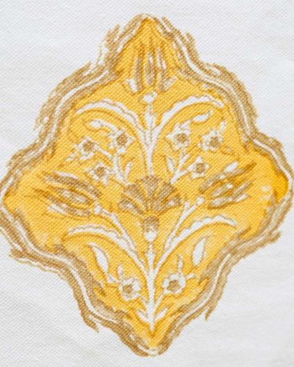 Saffron Block Print Cotton Table Runner | 72x14 inch