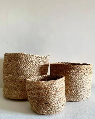 Natural Jute Planters | Set Of 3