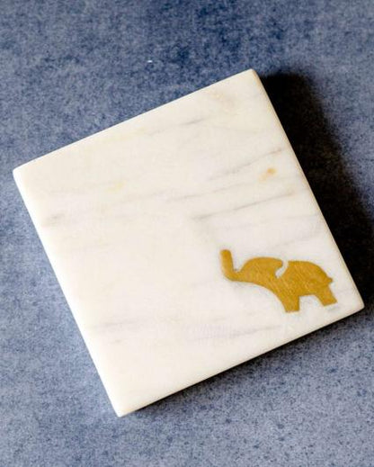 Atrangi Elephant Marble Coasters | Set Of 4 | 4 inch