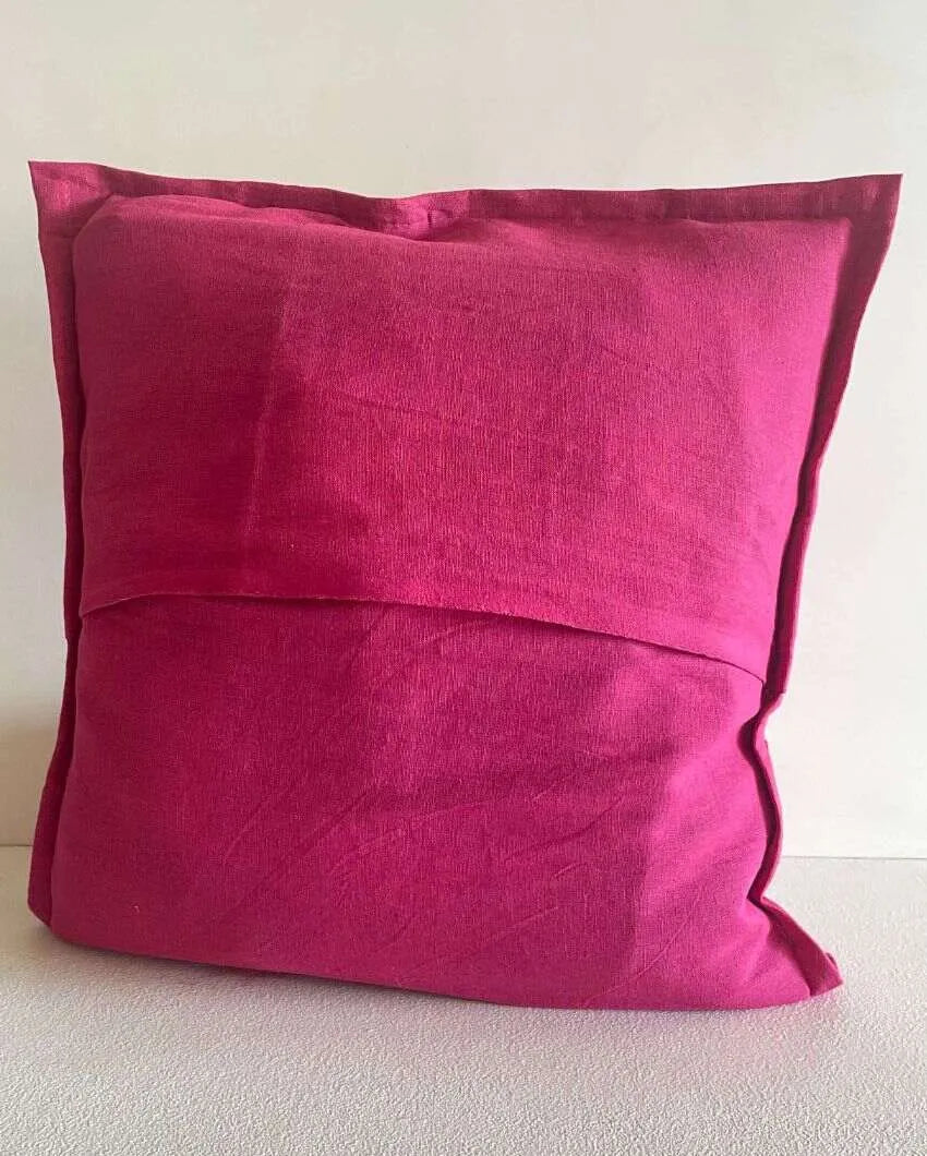 Pink Patchwork Cotton Cushion Cover | Set Of 2 | 16 x 16 inches