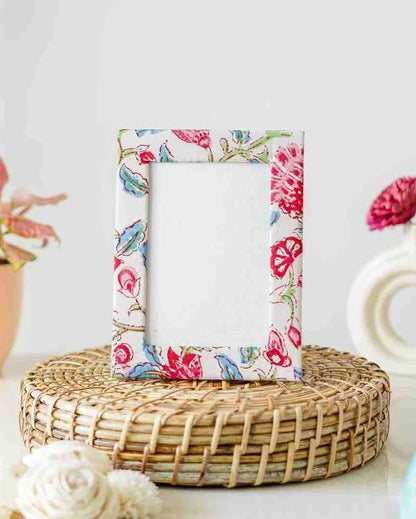 Floral Block Print Cotton Photo Frame | 8 x 6 inches