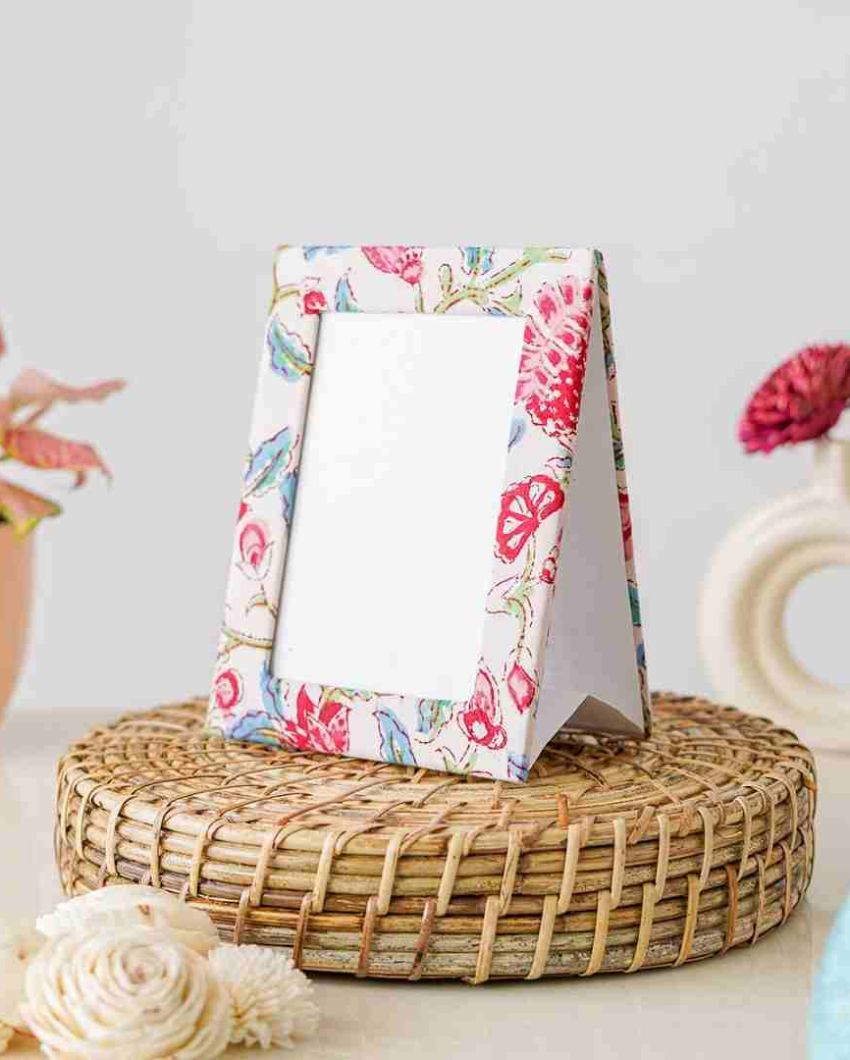 Floral Block Print Cotton Photo Frame | 8 x 6 inches