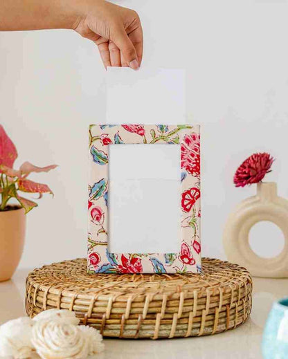 Floral Block Print Cotton Photo Frame | 8 x 6 inches