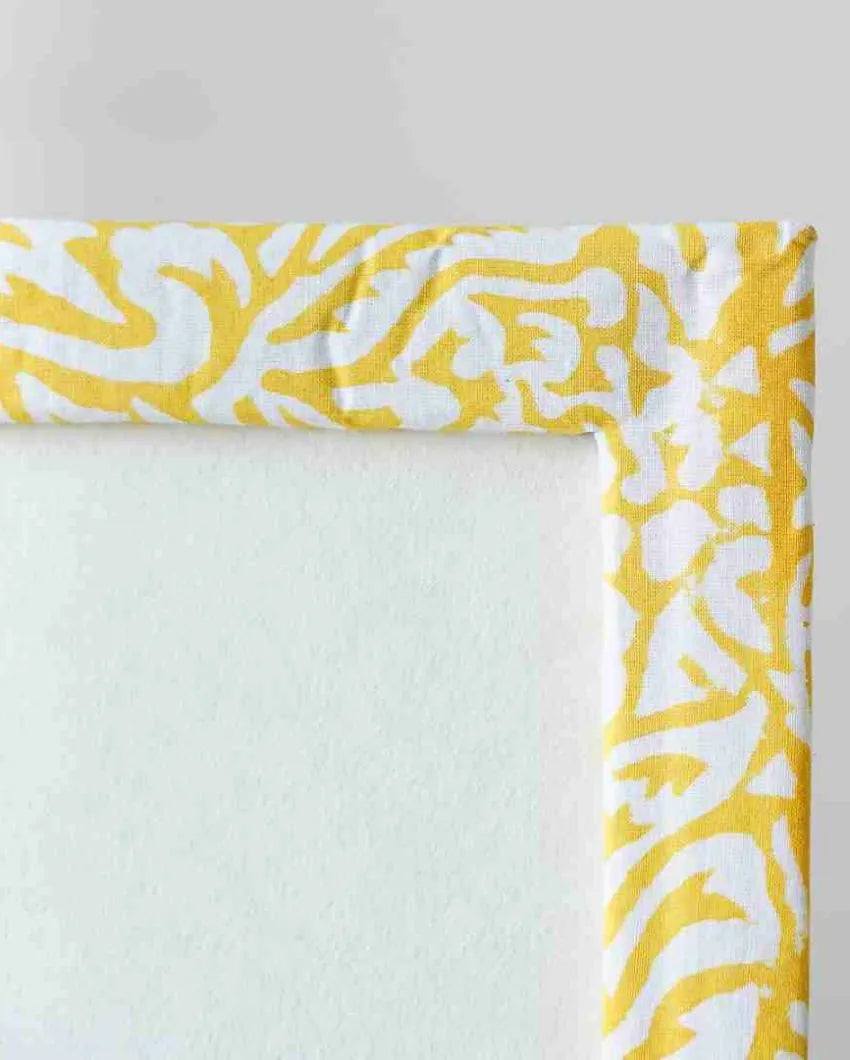 Yellow Block Print Cotton Photo Frame | 8 x 6 inches