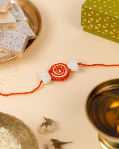 Vibrant Orange Crochet Rakhi | Set of 2 | 2 x 1 inches