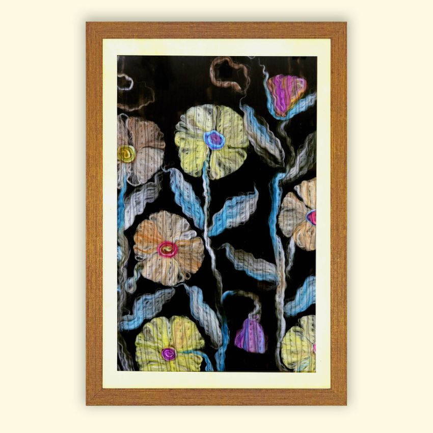 Mystical Blooms Floral Dark Framed Wall Art | 32 x 22 inches