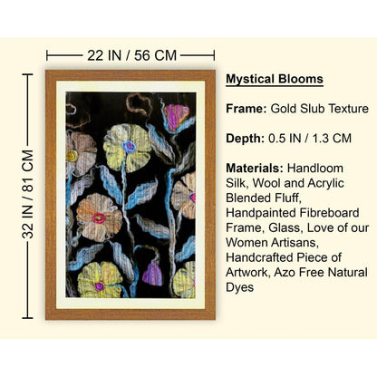 Mystical Blooms Floral Dark Framed Wall Art | 32 x 22 inches