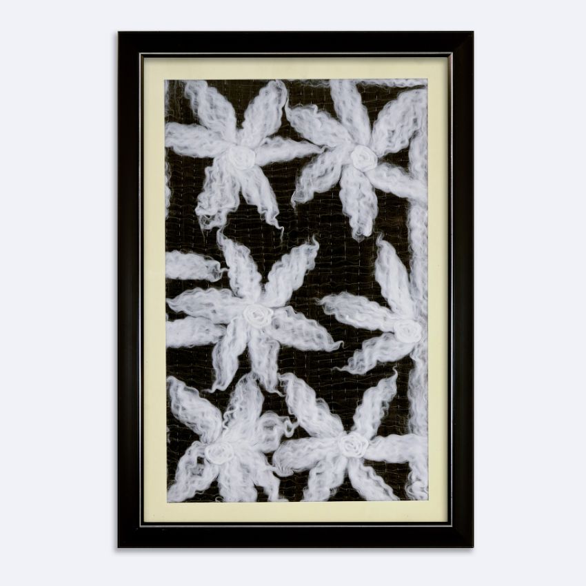 Moonlight Blossoms White Floral Framed Wall Art | 32 x 22 inches